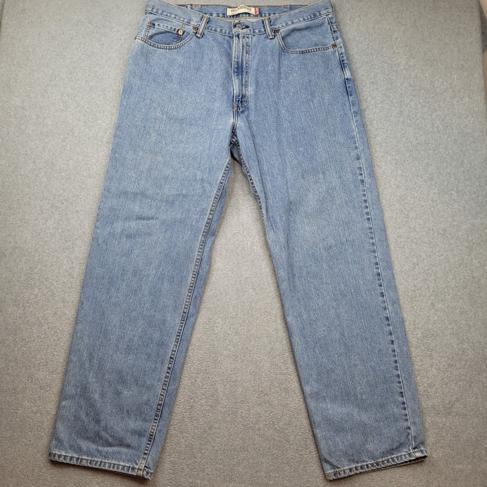 Levi 550 Relaxed Fit Jeans Mens 38x32 Light Wash Denim Y2K